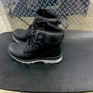 Black boots.